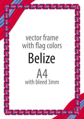 Çerçeve ve şerit kenarlığını Belize bayrağı renkleri ile