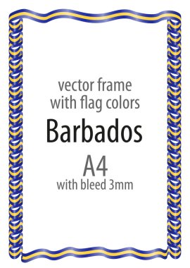 Çerçeve ve şerit kenarlığını Barbados bayrağı renkleri ile