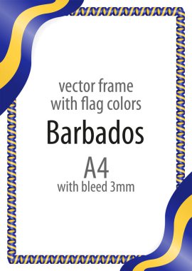 Çerçeve ve şerit kenarlığını Barbados bayrağı renkleri ile