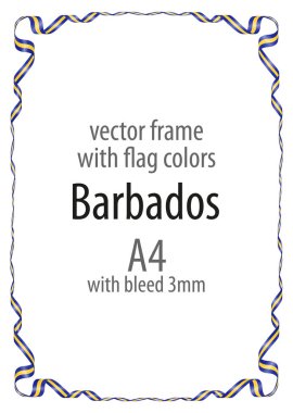 Çerçeve ve şerit kenarlığını Barbados bayrağı renkleri ile