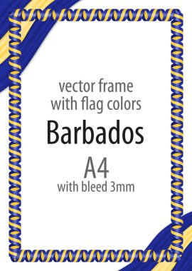 Çerçeve ve şerit kenarlığını Barbados bayrağı renkleri ile