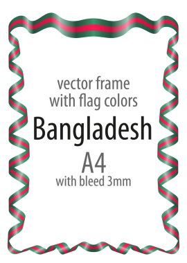 Çerçeve ve şerit kenarlığını Bangladeş bayrak renkleri ile