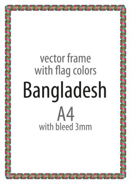 Çerçeve ve şerit kenarlığını Bangladeş bayrak renkleri ile