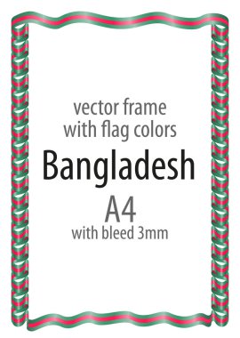 Çerçeve ve şerit kenarlığını Bangladeş bayrak renkleri ile