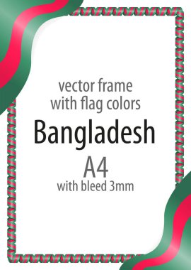 Çerçeve ve şerit kenarlığını Bangladeş bayrak renkleri ile