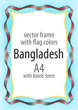 Çerçeve ve şerit kenarlığını Bangladeş bayrak renkleri ile