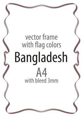 Çerçeve ve şerit kenarlığını Bangladeş bayrak renkleri ile