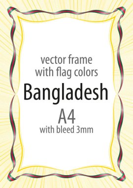 Çerçeve ve şerit kenarlığını Bangladeş bayrak renkleri ile