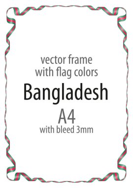 Çerçeve ve şerit kenarlığını Bangladeş bayrak renkleri ile