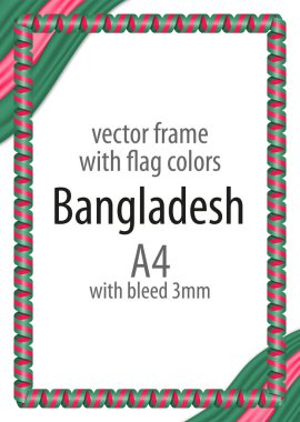 Çerçeve ve şerit kenarlığını Bangladeş bayrak renkleri ile