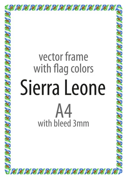 Çerçeve ve şerit kenarlığını Sierra Leone bayrak renkleri ile