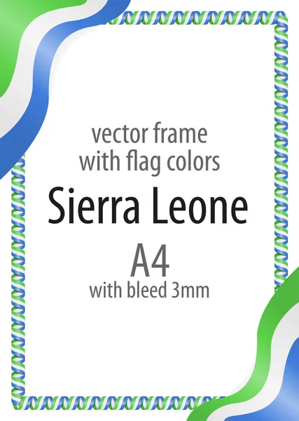 Çerçeve ve şerit kenarlığını Sierra Leone bayrak renkleri ile