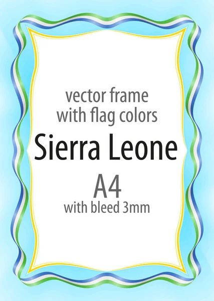 Çerçeve ve şerit kenarlığını Sierra Leone bayrak renkleri ile