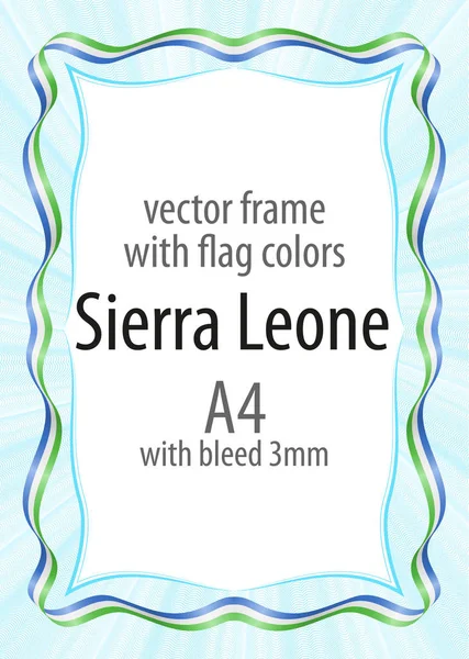 Çerçeve ve şerit kenarlığını Sierra Leone bayrak renkleri ile