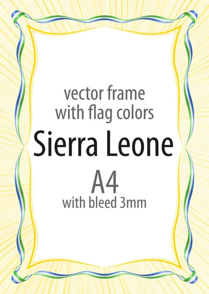 Çerçeve ve şerit kenarlığını Sierra Leone bayrak renkleri ile