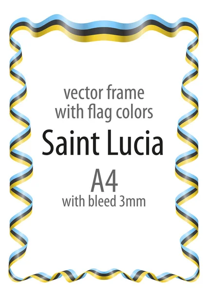 Çerçeve ve şerit kenarlığını Saint Lucia bayrak renkleri ile