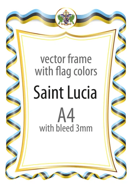 Çerçeve ve şerit kenarlığını Saint Lucia bayrak renkleri ile