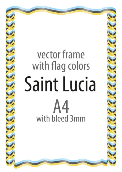 Çerçeve ve şerit kenarlığını Saint Lucia bayrak renkleri ile