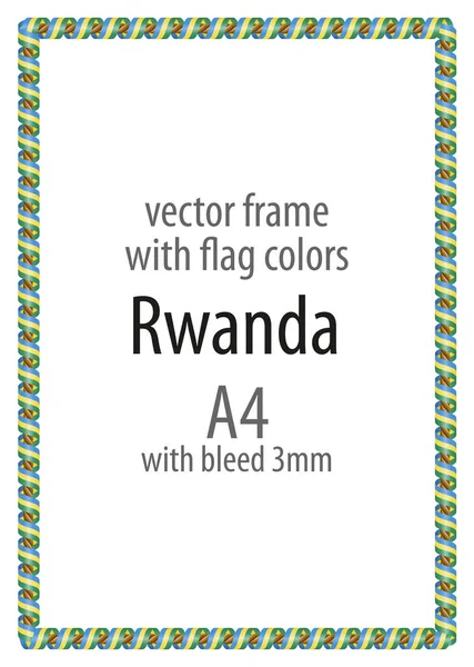 Çerçeve ve şerit kenarlığını Ruanda bayrak renkleri ile