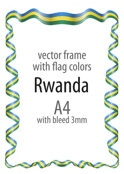 Çerçeve ve şerit kenarlığını Ruanda bayrak renkleri ile