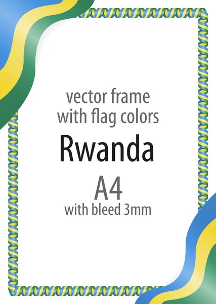 Çerçeve ve şerit kenarlığını Ruanda bayrak renkleri ile