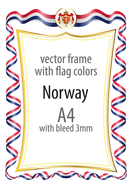 Çerçeve ve şerit sınır Norveç bayrağı renkleri ile