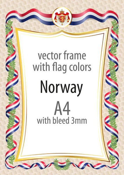 Çerçeve ve şerit sınır Norveç bayrağı renkleri ile