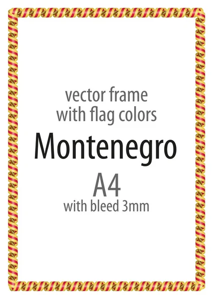 Çerçeve ve şerit sınır Karadağ bayrak renkleri ile