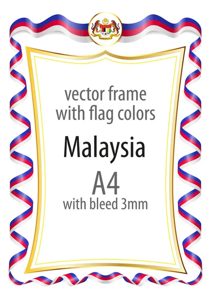 Çerçeve ve şerit kenarlığını Malezya bayrağının renkleri ile