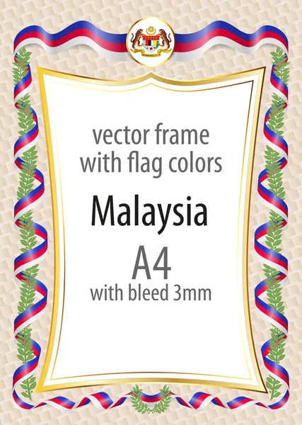 Çerçeve ve şerit kenarlığını Malezya bayrağının renkleri ile