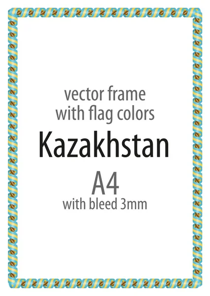Çerçeve ve şerit kenarlığını Kazakistan bayrağı renkleri ile