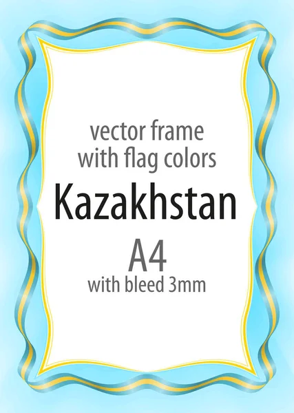 Çerçeve ve şerit kenarlığını Kazakistan bayrağı renkleri ile