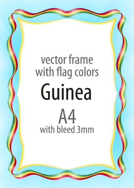 Çerçeve ve şerit kenarlığını Gine bayrak renkleri ile