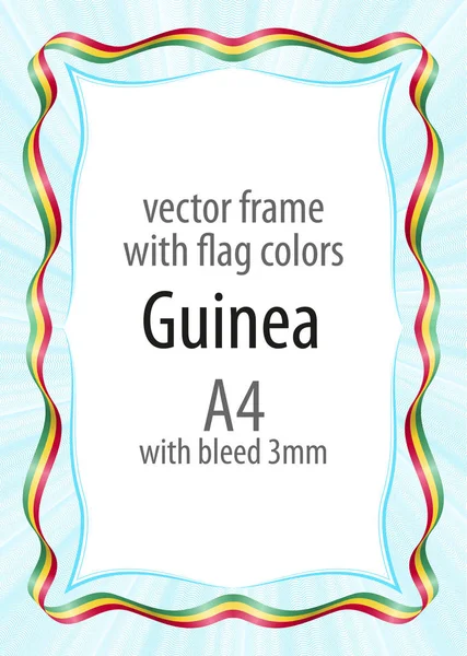 Çerçeve ve şerit kenarlığını Gine bayrak renkleri ile