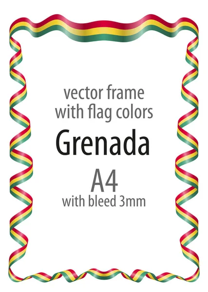 Çerçeve ve şerit kenarlığını Grenada bayrağı renkleri ile