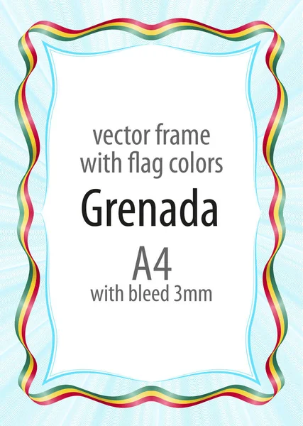 Çerçeve ve şerit kenarlığını Grenada bayrağı renkleri ile