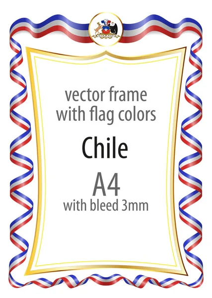 Çerçeve ve şerit kenarlığını Şili bayrak renkleri ile