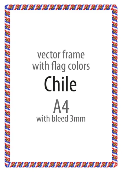 Çerçeve ve şerit kenarlığını Şili bayrak renkleri ile