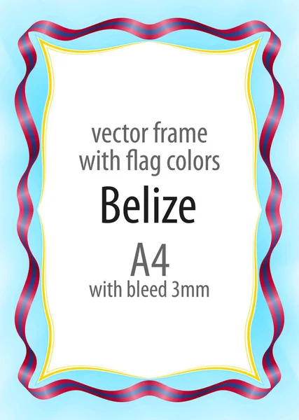 Çerçeve ve şerit kenarlığını Belize bayrağı renkleri ile