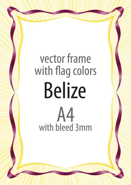 Çerçeve ve şerit kenarlığını Belize bayrağı renkleri ile