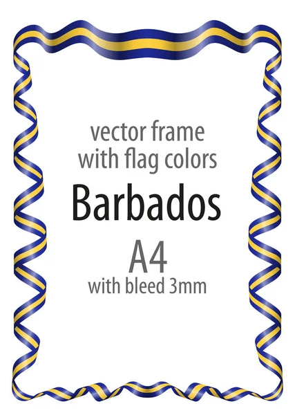 Çerçeve ve şerit kenarlığını Barbados bayrağı renkleri ile