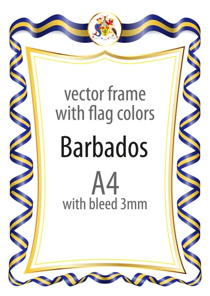 Çerçeve ve şerit kenarlığını Barbados bayrağı renkleri ile