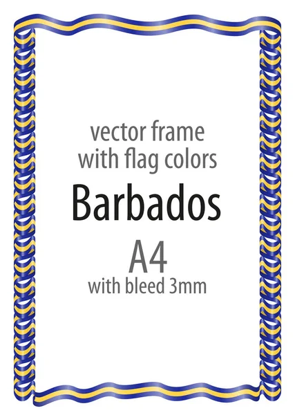 Çerçeve ve şerit kenarlığını Barbados bayrağı renkleri ile