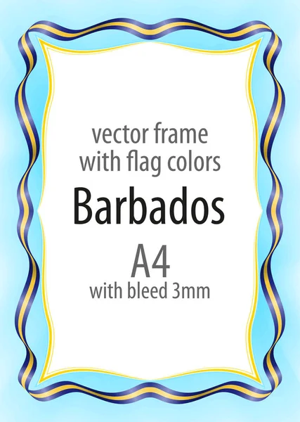 Çerçeve ve şerit kenarlığını Barbados bayrağı renkleri ile