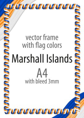 Çerçeve ve şerit kenarlığını Marshall Adaları bayrak renkleri ile
