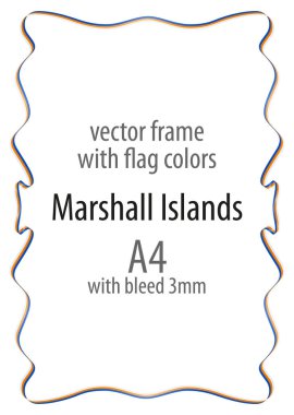 Çerçeve ve şerit kenarlığını Marshall Adaları bayrak renkleri ile