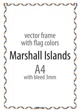Çerçeve ve şerit kenarlığını Marshall Adaları bayrak renkleri ile
