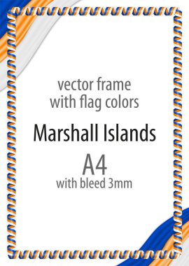 Çerçeve ve şerit kenarlığını Marshall Adaları bayrak renkleri ile
