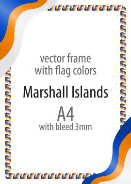 Çerçeve ve şerit kenarlığını Marshall Adaları bayrak renkleri ile