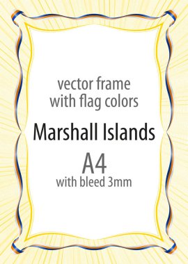 Çerçeve ve şerit kenarlığını Marshall Adaları bayrak renkleri ile